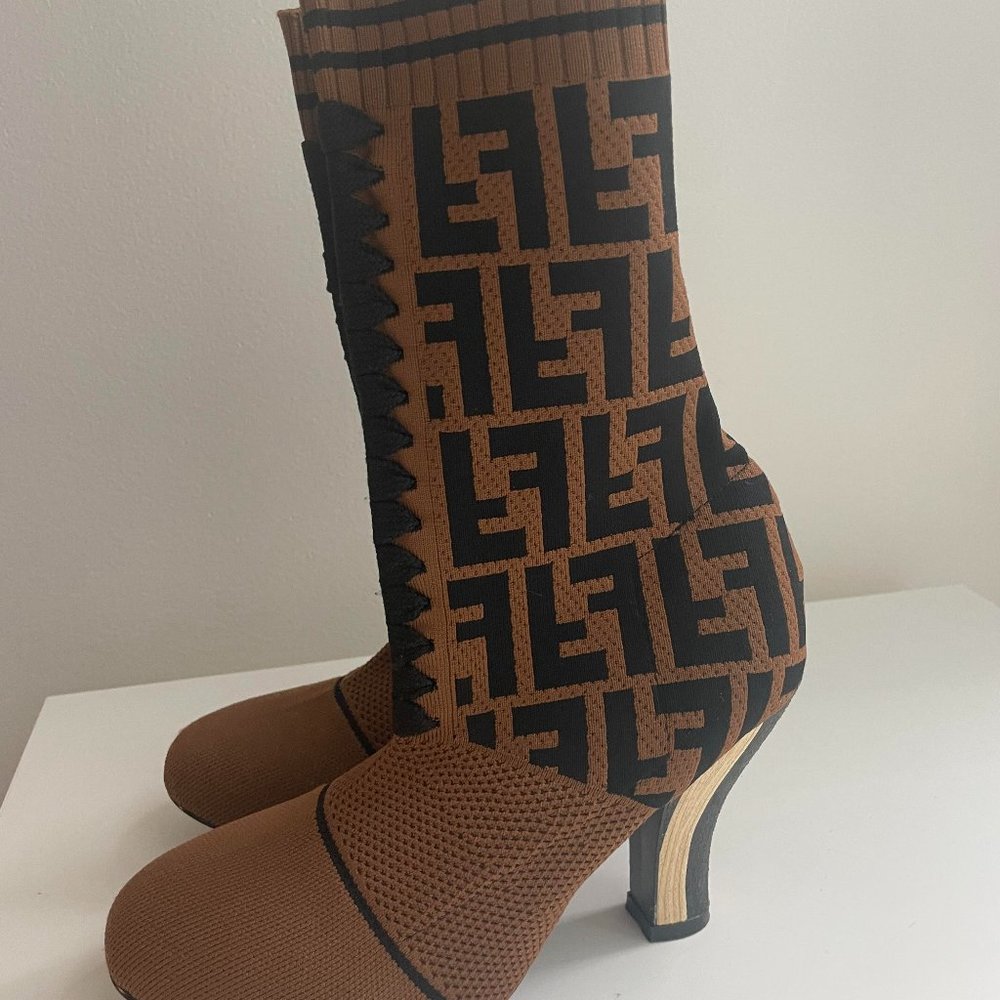 Fendi Brown and Black Ankle Boots